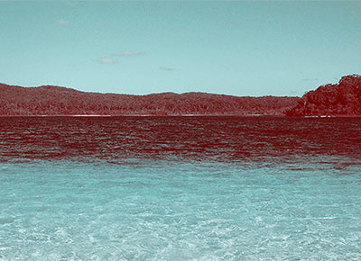 Photographic image of a lake